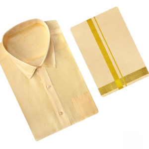 Art Silk Dhoti Set- Coral