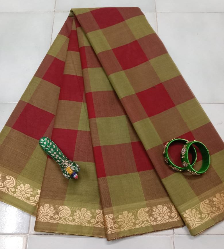 Cotton Saree (Checked)