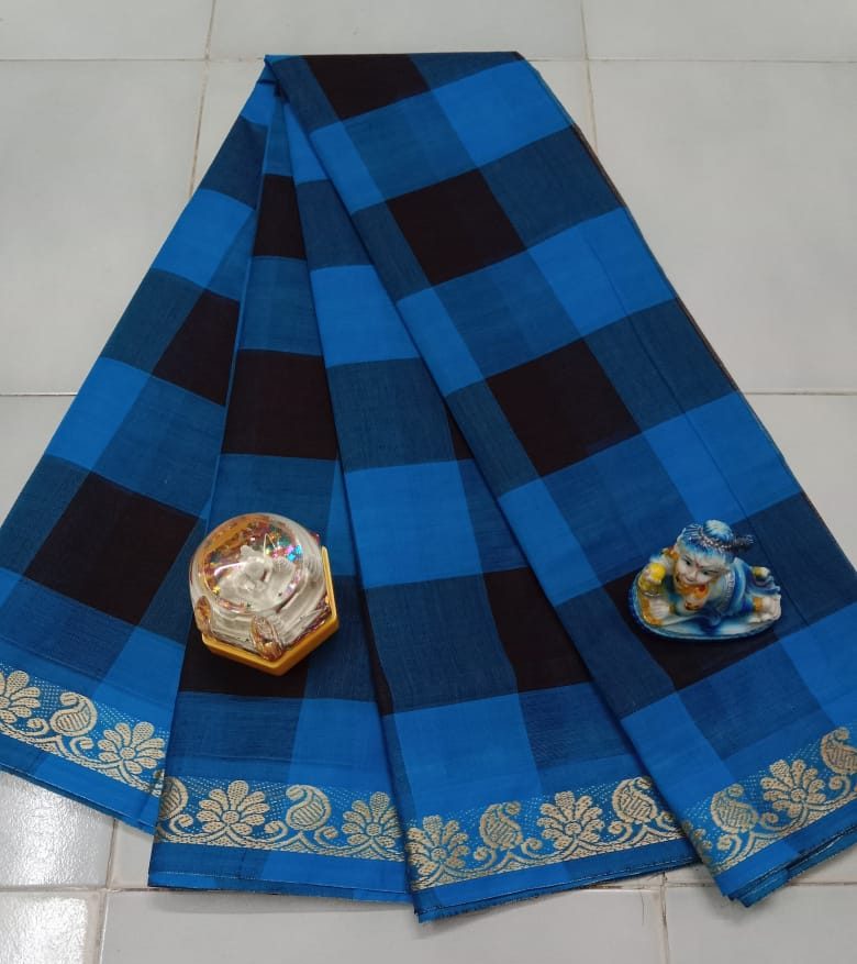 Cotton Saree (Checked) -4