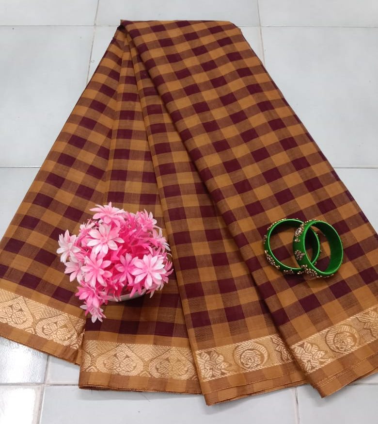 Cotton Saree (Checked)