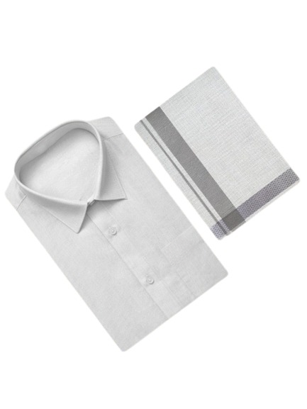 TIssue Dhoti Set - Light Gray