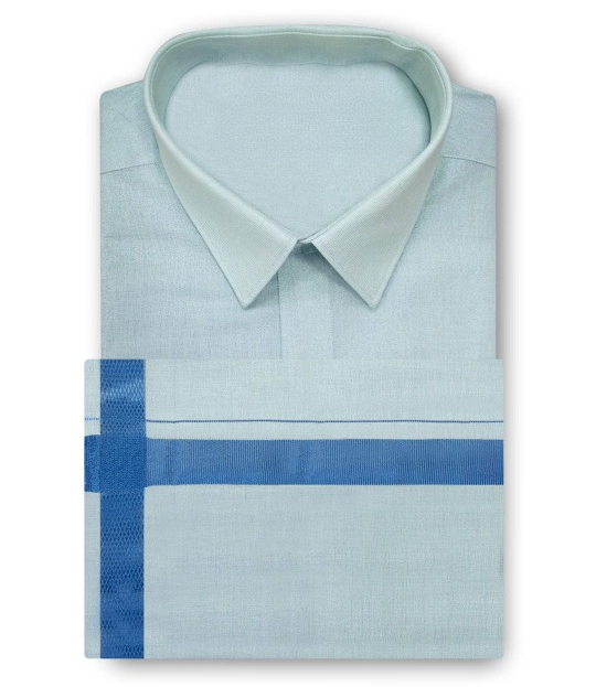 Tissue Dhoti Set (Blue)