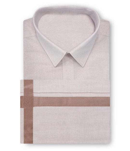 Tissue Dhoti Set - Copper