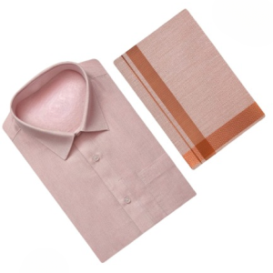Tissue Dhoti Set - Copper