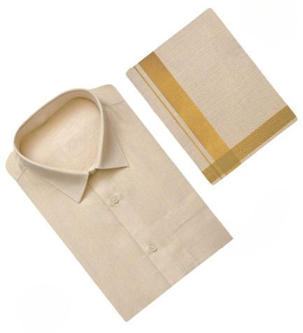 Tissue Dhoti set - Gold