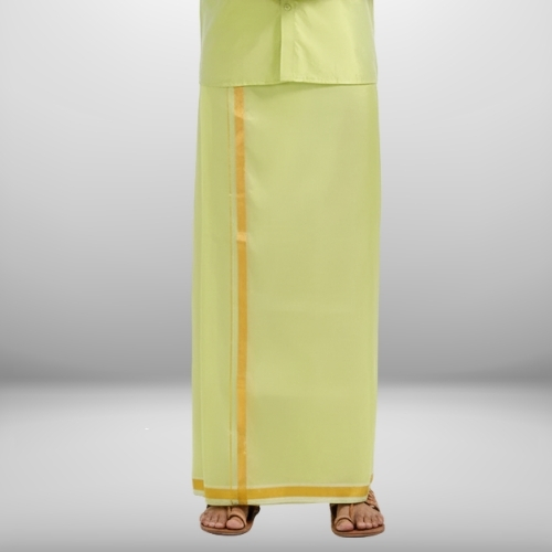 Art Silk FIR Green Shirt and Dhoti - Image 3