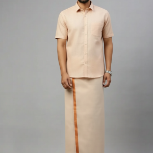 Art Silk Copper Shirt and Dhoti