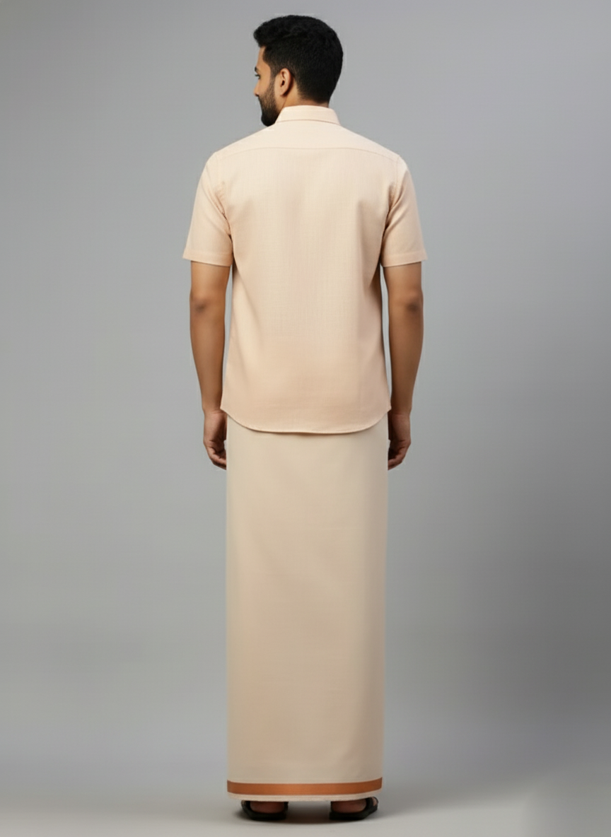 Tissue Copper Shirt and Dhoti - Image 3