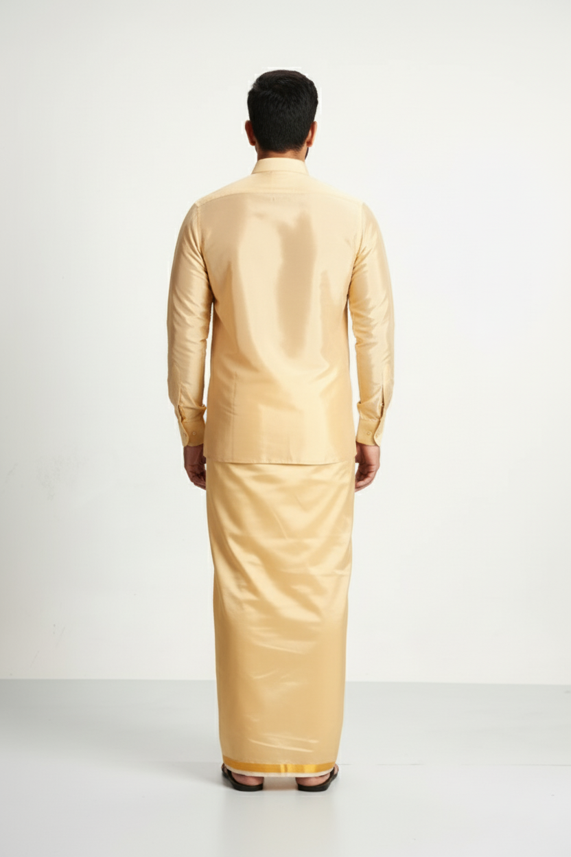 Art Silk Fresh PeachFor mens - 8 Mtr - SmallBorder - Image 2