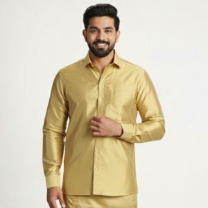 Art Silk Jeri Gold For mens - 8 Mtr - SmallBorder